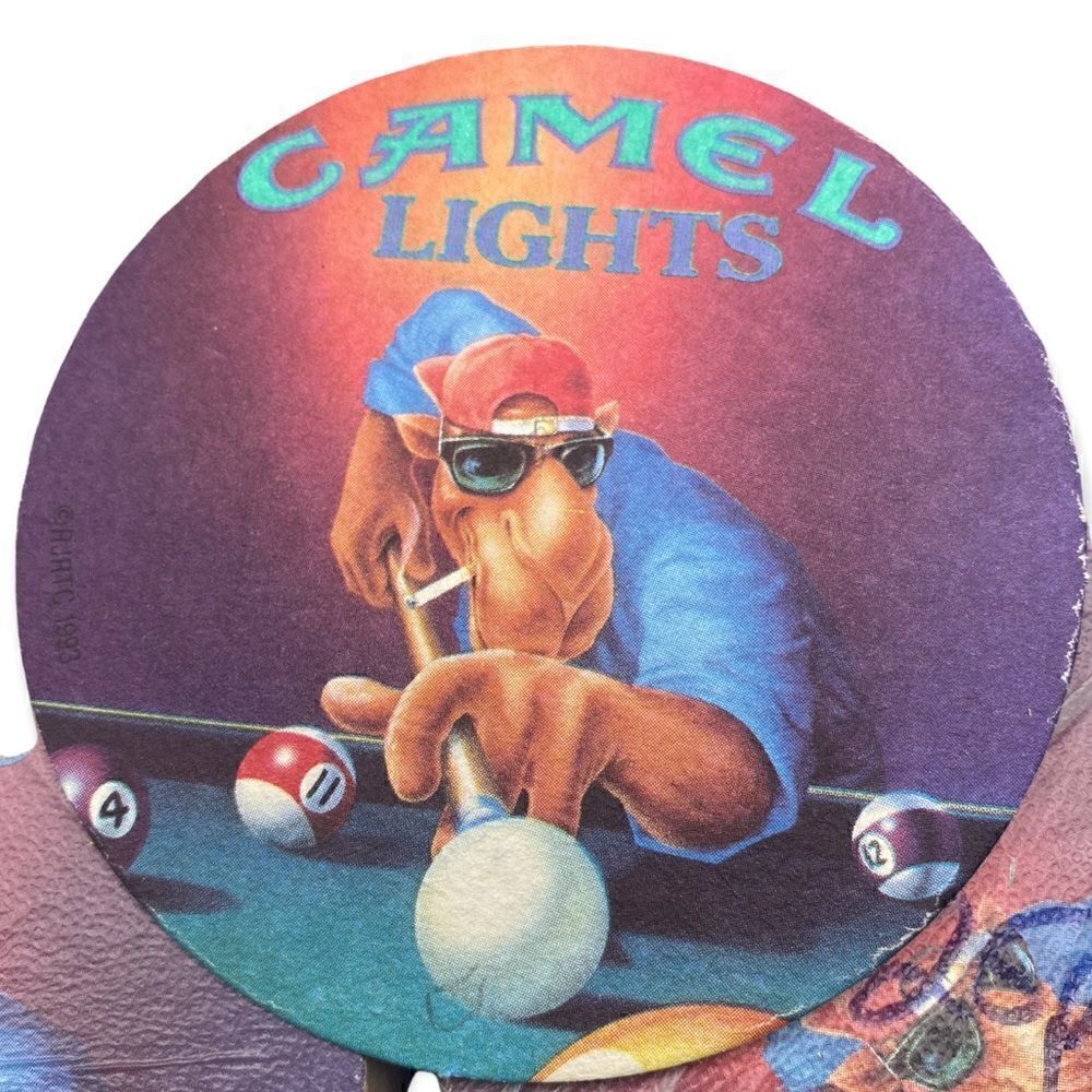 Vintage Camel Lights Joe Cool Pool Cardboard Coasters -100 pool table